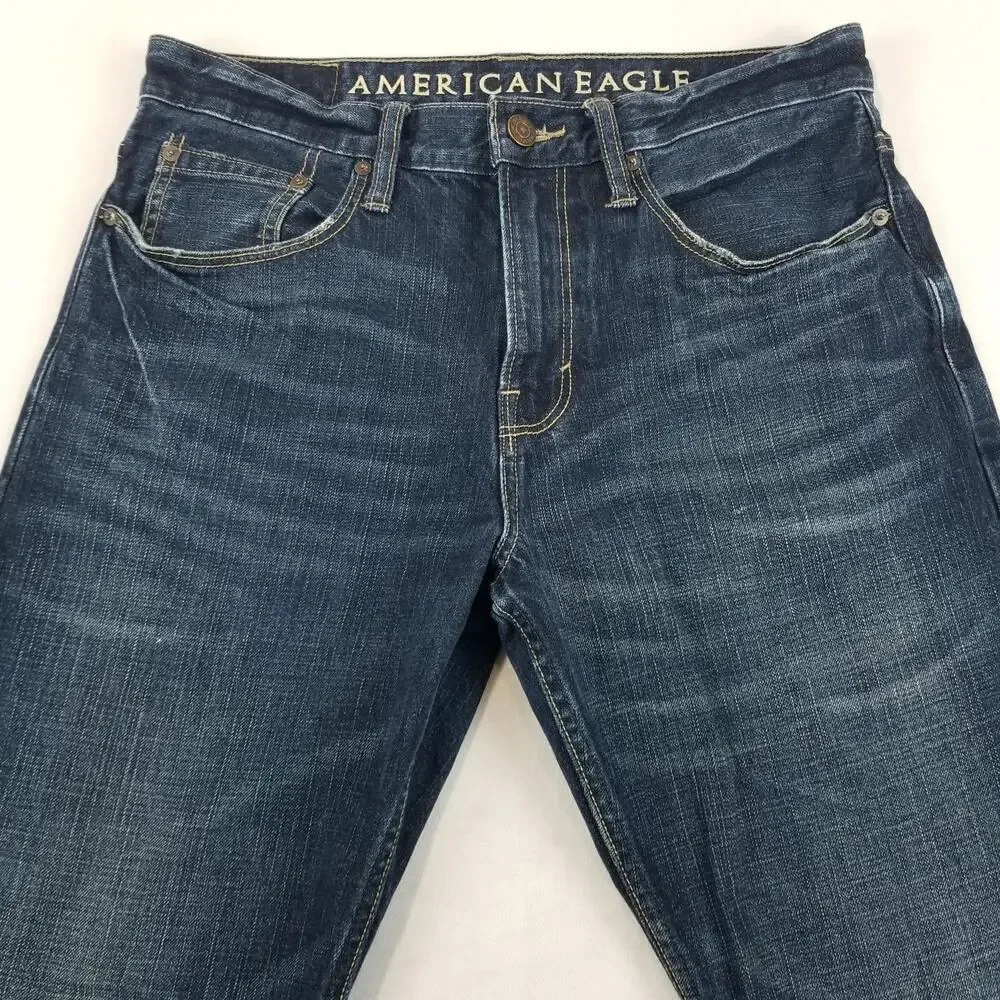 American Eagle Outfitters Jeans Mens 31x32 Blue Relaxed Straight Cotton Denim